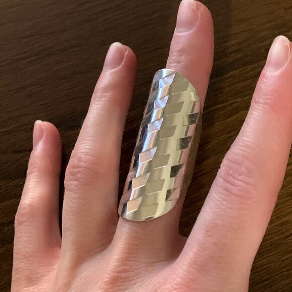 Vintage Woven Mexican Sterling Silver Ring 6 - Picture 8 of 8